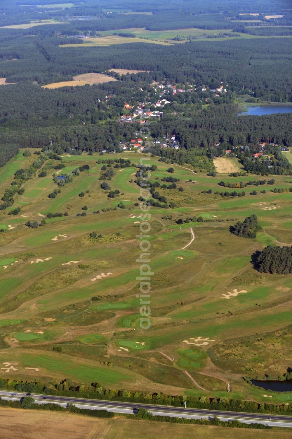 Wandlitz from the bird's eye view: Grounds of the golf course of the Golfclub Prenden in Wandlitz in the state Brandenburg