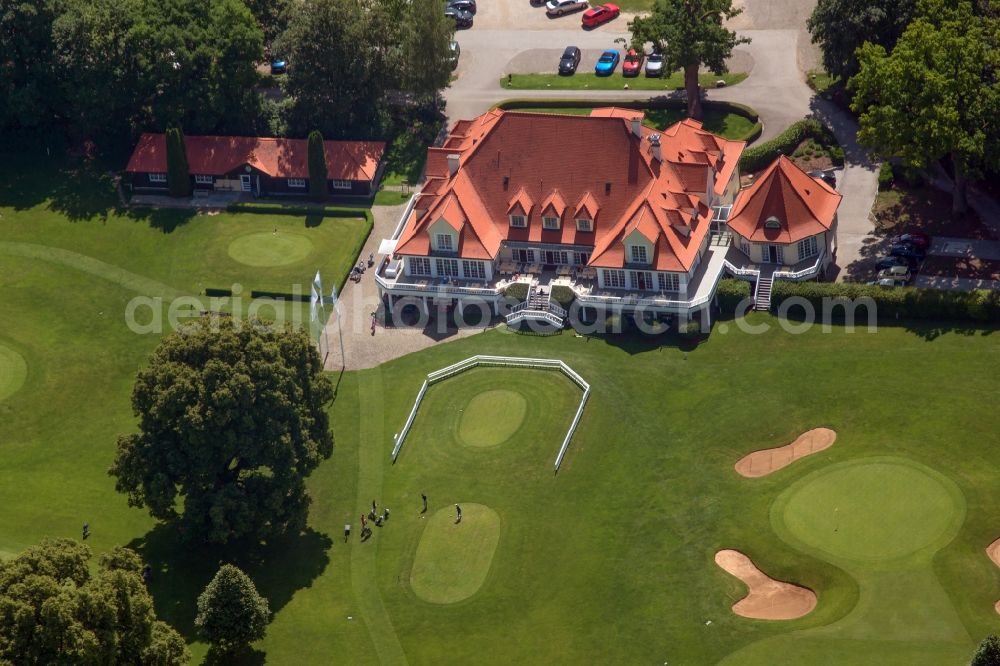 Aerial photograph Neuburg an der Donau - Grounds of the Golf course at of Wittelsbacher Golfclub Rohrenfeld Neuburg e.V. on Rohrenfeld in Neuburg an der Donau in the state Bavaria, Germany