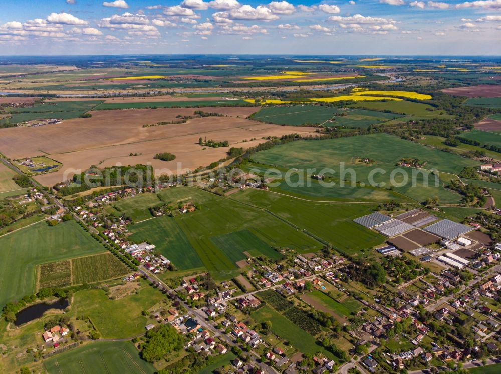 Küstriner Vorland from above - Gorgast in Kuestriner Vorland in the state Brandenburg, Germany