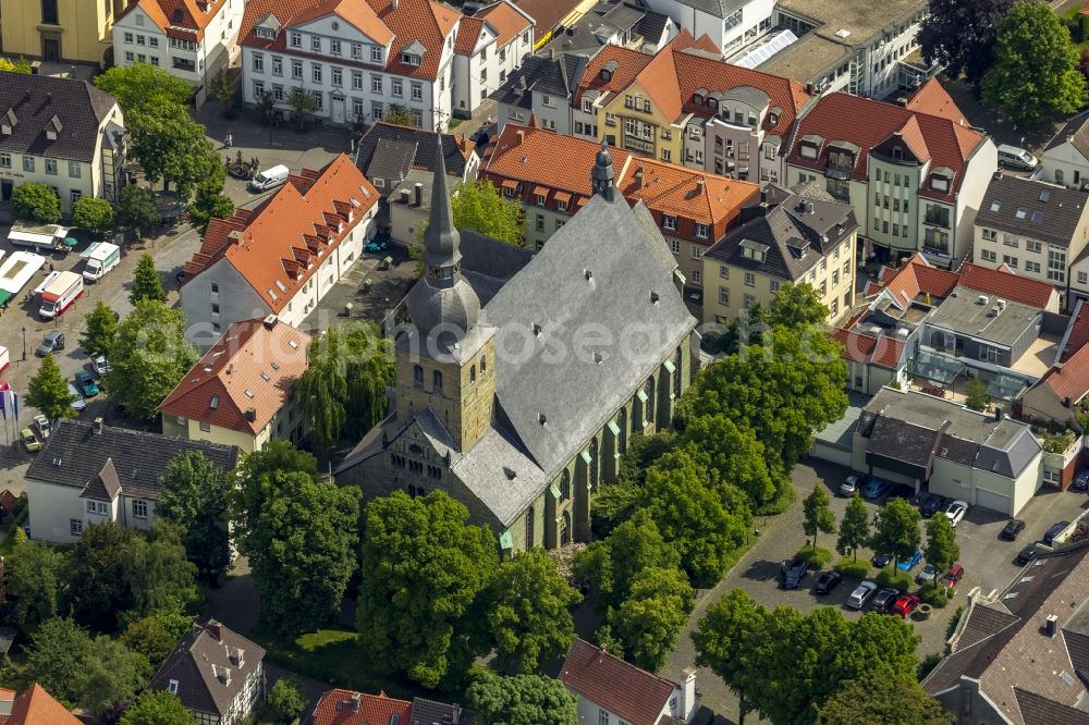 Aerial image Werl - Gothic hall church priory church of St. Walburga in Werl in the state of North Rhine-Westphalia