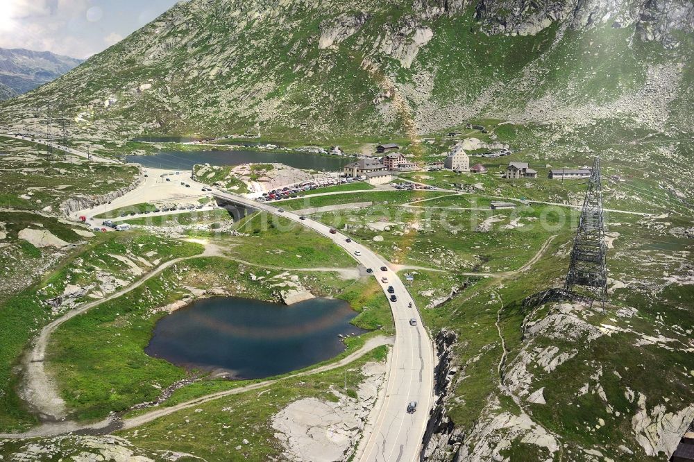 Aerial image Airolo - Gotthardpass in Airolo in Ticino, Switzerland