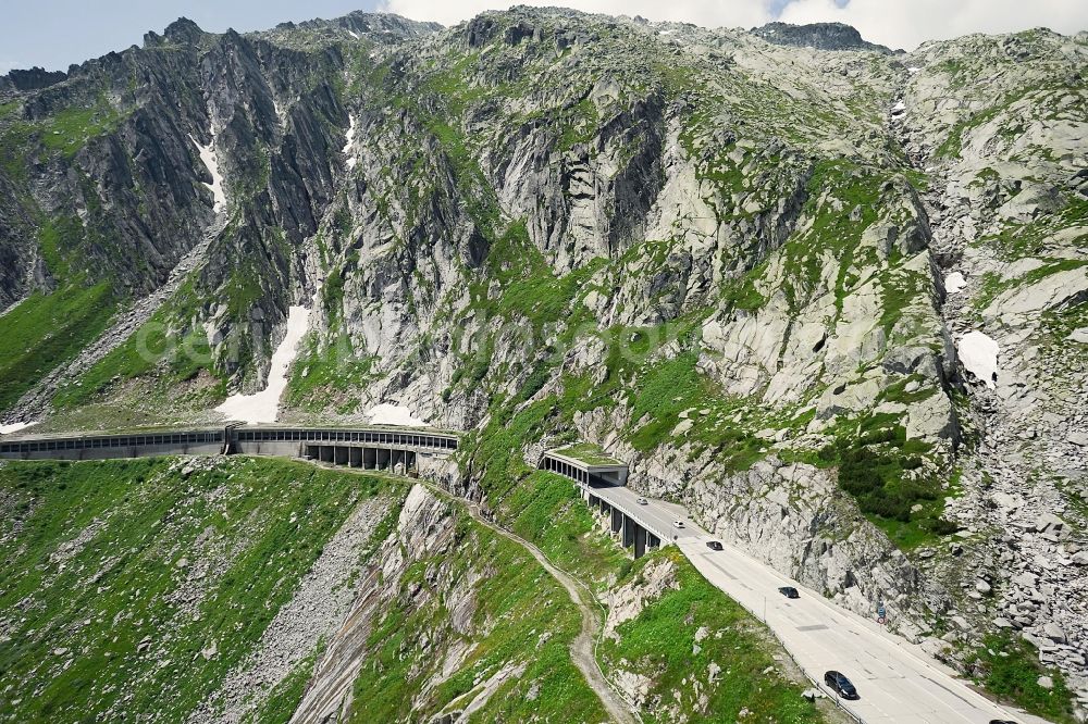 Airolo from the bird's eye view: Gotthardpass in Airolo in Ticino, Switzerland