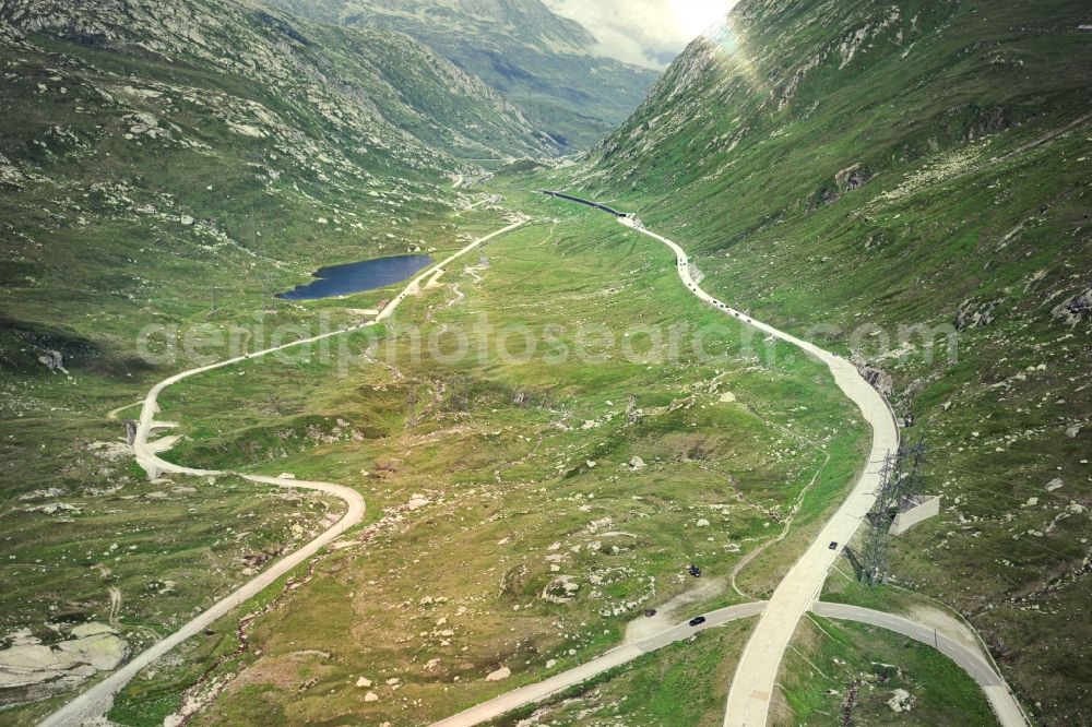 Airolo from the bird's eye view: Gotthardpass in Airolo in Ticino, Switzerland