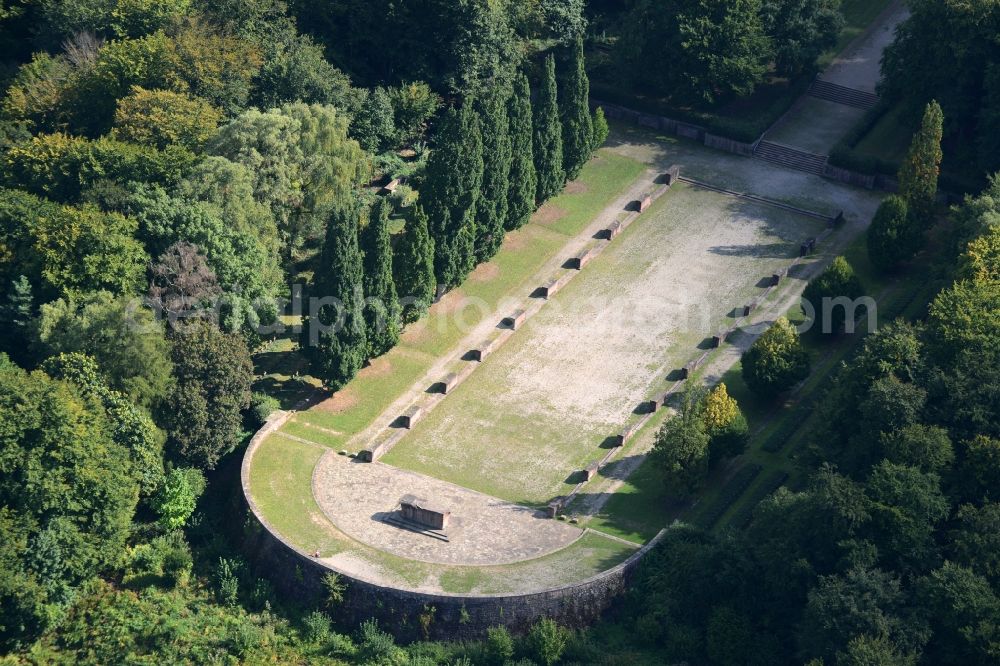 Aerial photograph Heidelberg - Grave rows on the grounds of the cemetery in Heidelberg in the state Baden-Wuerttemberg