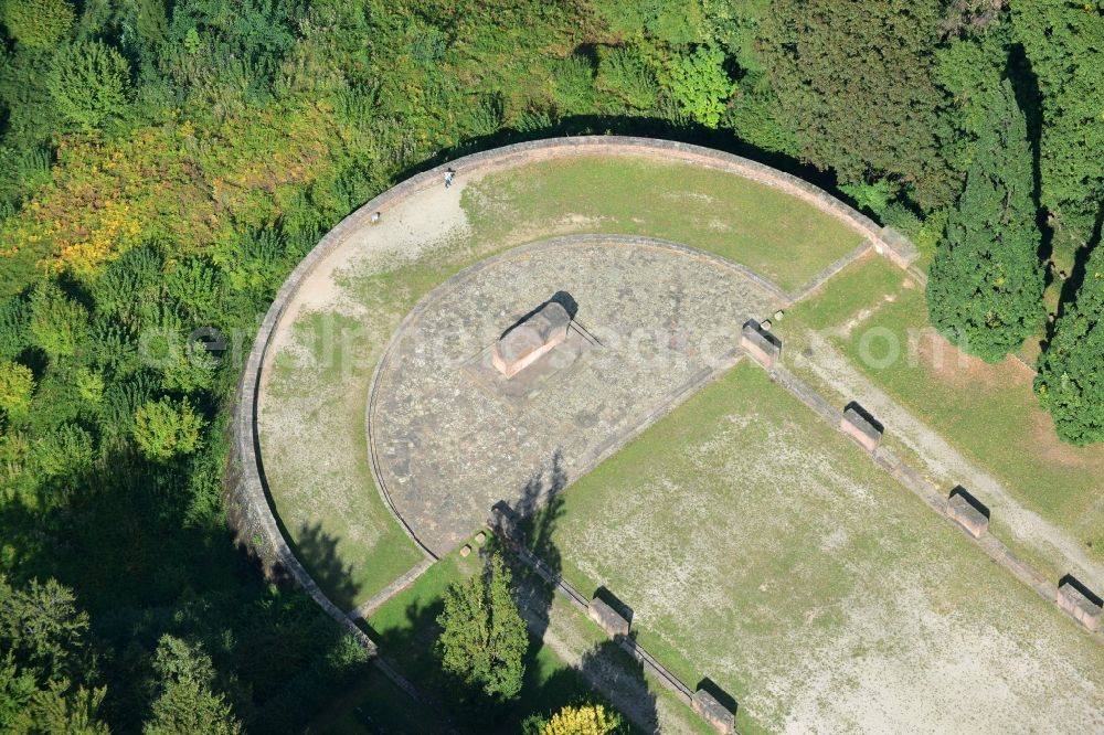 Heidelberg from the bird's eye view: Grave rows on the grounds of the cemetery in Heidelberg in the state Baden-Wuerttemberg