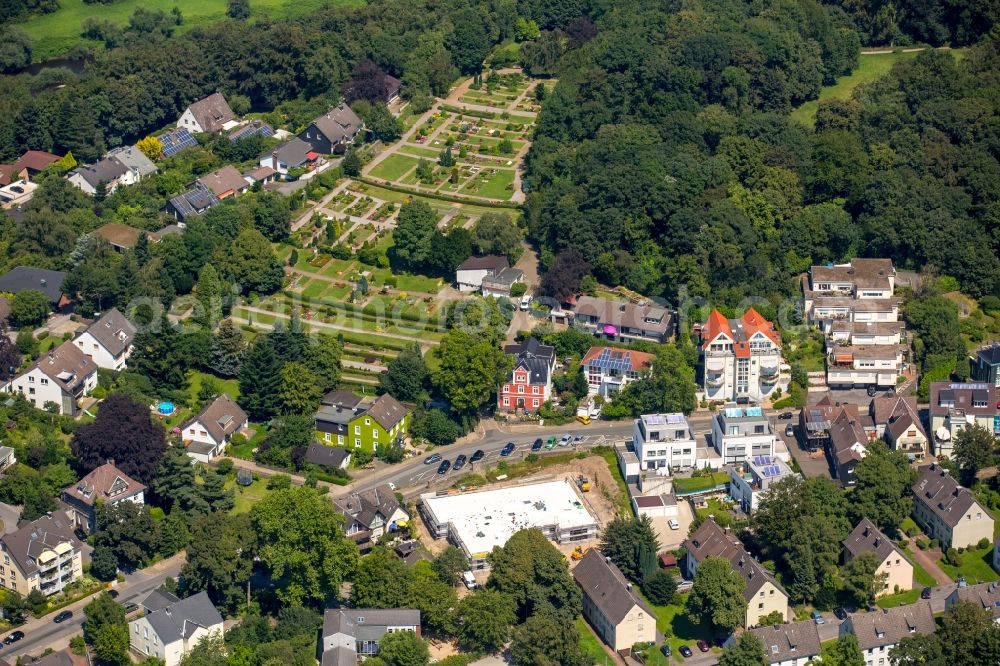 Hattingen from the bird's eye view: Grave rows on the grounds of the cemetery Blankenstein in Hattingen in the state North Rhine-Westphalia