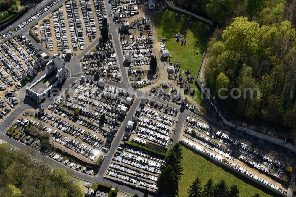 Aerial image Clermont - Grave rows on the grounds of the cemetery in Clermont in Nord-Pas-de-Calais Picardy, France