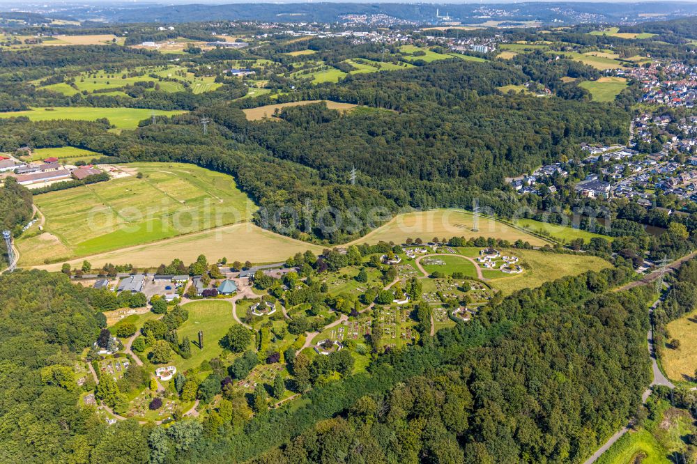 Aerial image Gevelsberg - Grave rows- urn on the premises of the Central municipal cemetery in Gevelsberg in North Rhine-Westphalia