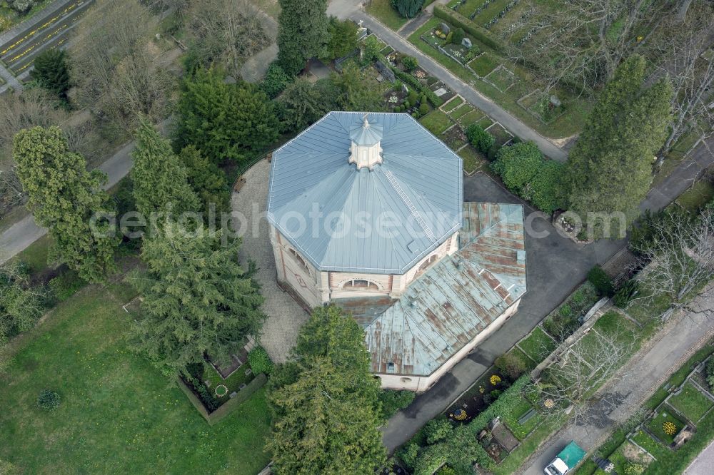 Baden-Baden from above - Grave rows on the grounds of the cemetery in Baden-Baden in the state Baden-Wuerttemberg