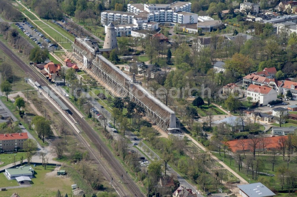 Schönebeck (Elbe) from the bird's eye view: Salt flats - building of a former graduation house for salt extraction in Schoenebeck (Elbe) in the state Saxony-Anhalt