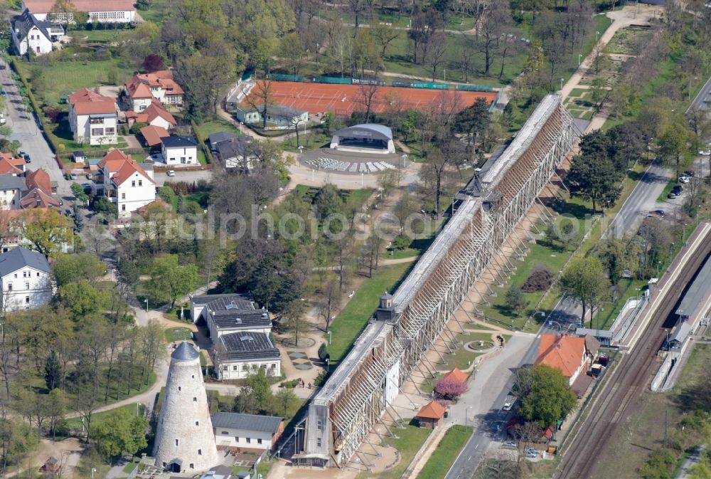 Aerial photograph Schönebeck (Elbe) - Salt flats - building of a former graduation house for salt extraction in Schoenebeck (Elbe) in the state Saxony-Anhalt