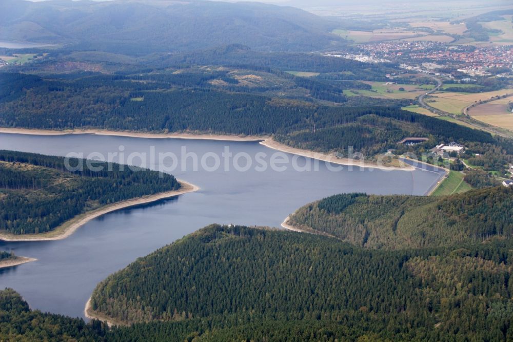 Aerial image Langelsheim - View of the lake Granetalsperre in Langelsheim in the state Lower Saxony