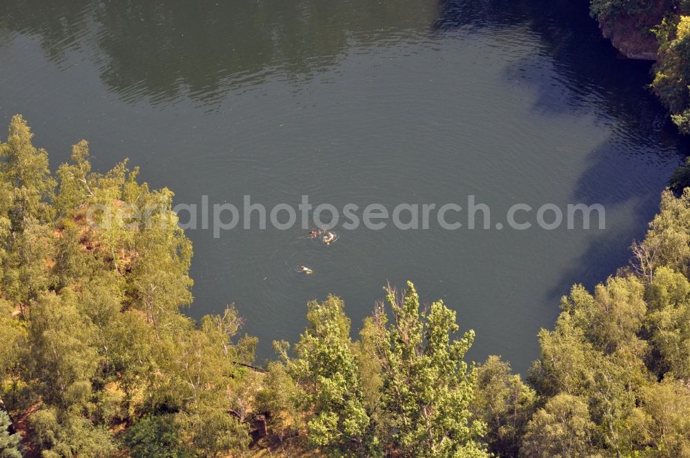 Aerial image Bautzen OT Oberkaina - View of the granite quarry Oberkaina in Bautzen in the state Saxony