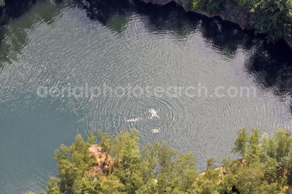 Aerial photograph Bautzen OT Oberkaina - View of the granite quarry Oberkaina in Bautzen in the state Saxony