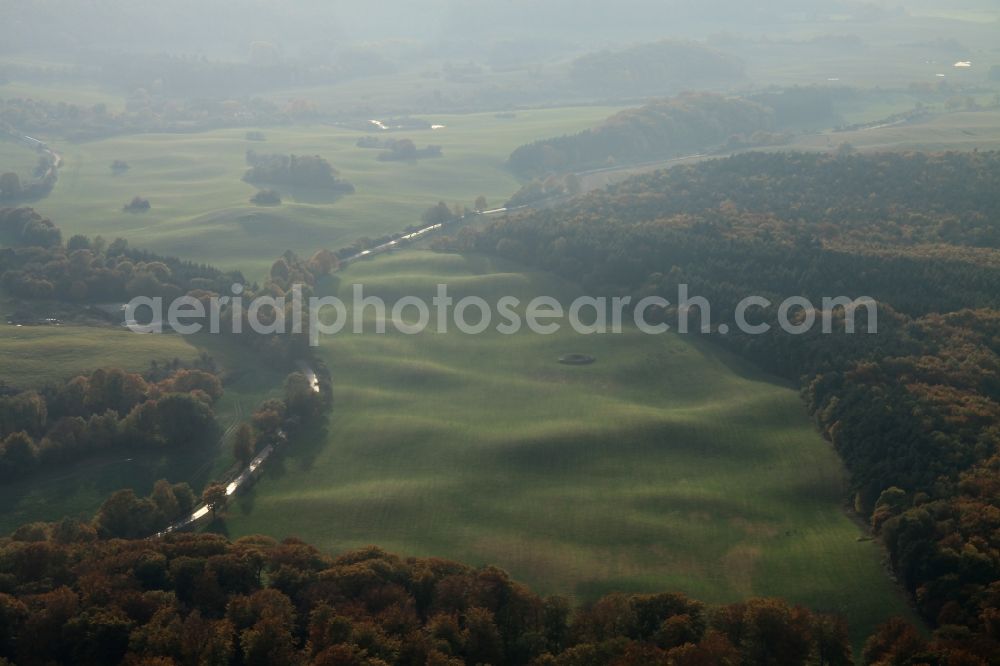 Aerial photograph Altkünkendorf - Structures of a field landscape in Altkuenkendorf in the state Brandenburg