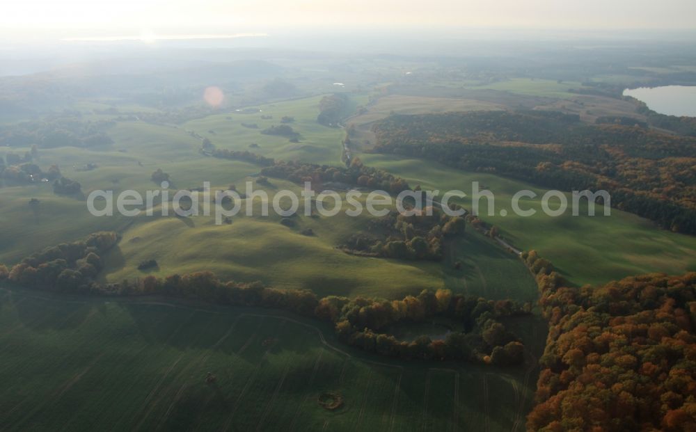 Altkünkendorf from above - Structures of a field landscape in Altkuenkendorf in the state Brandenburg