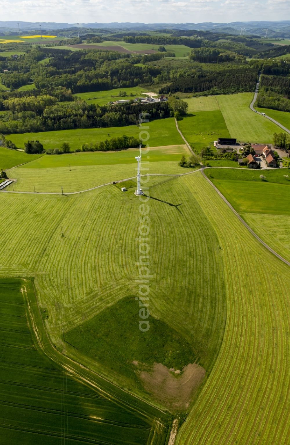 Arnsberg from above - Structures of a field landscape in Arnsberg in the state North Rhine-Westphalia