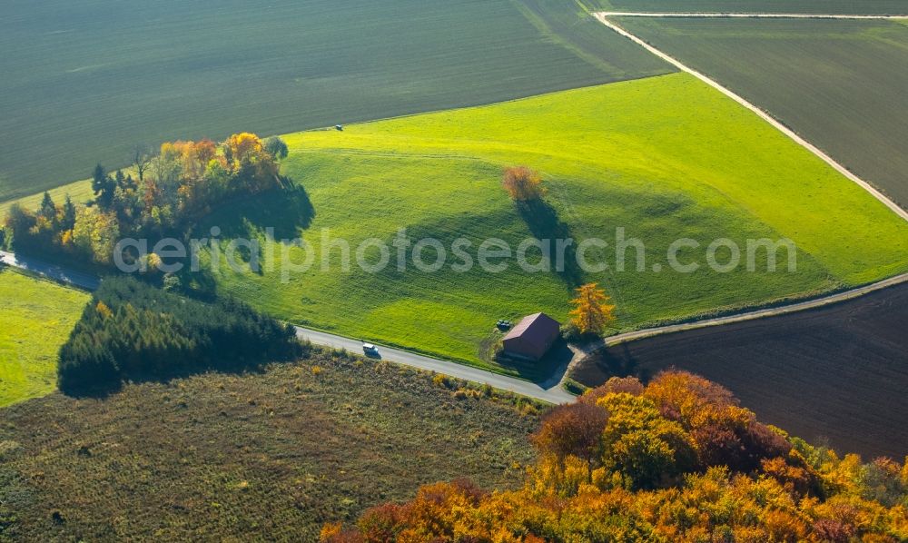 Aerial image Arnsberg - Structures of a field landscape in Arnsberg in the state North Rhine-Westphalia