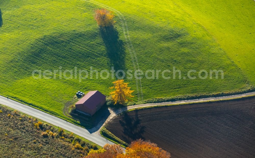 Aerial photograph Arnsberg - Structures of a field landscape in Arnsberg in the state North Rhine-Westphalia