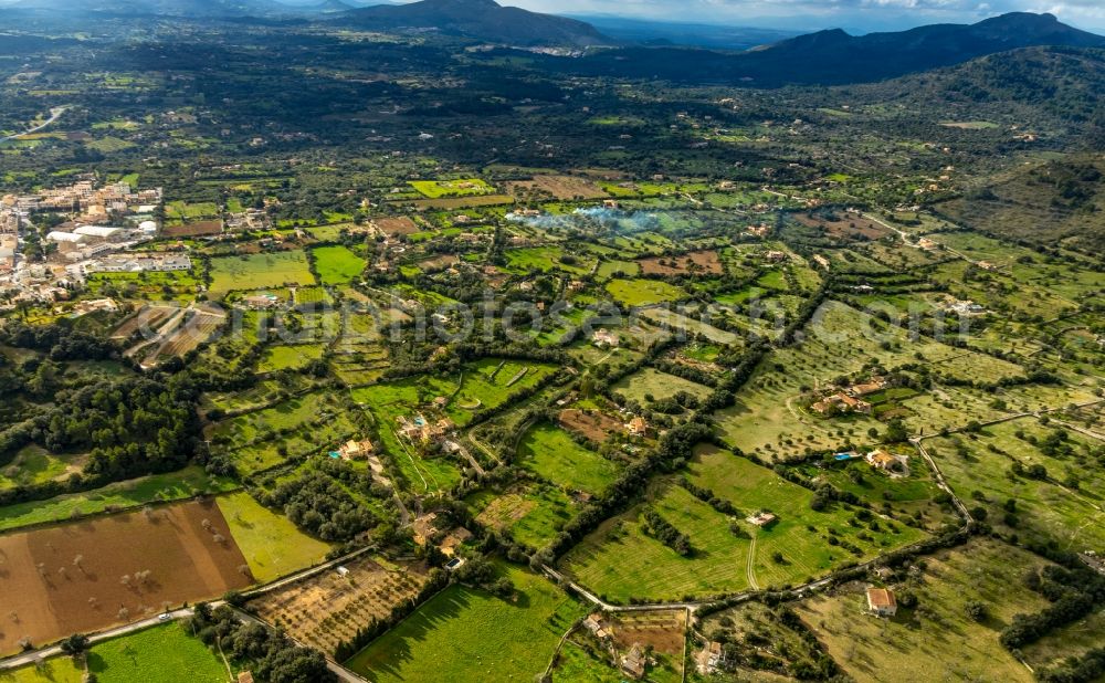 Arta from the bird's eye view: Structures of a field landscape in Arta in Balearische Insel Mallorca, Spain