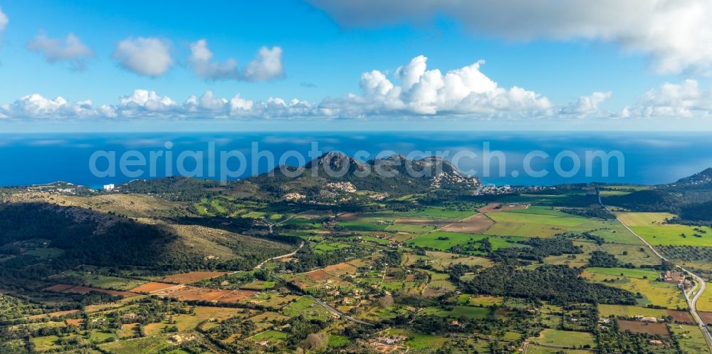 Arta from above - Structures of a field landscape in Arta in Islas Baleares, Spain