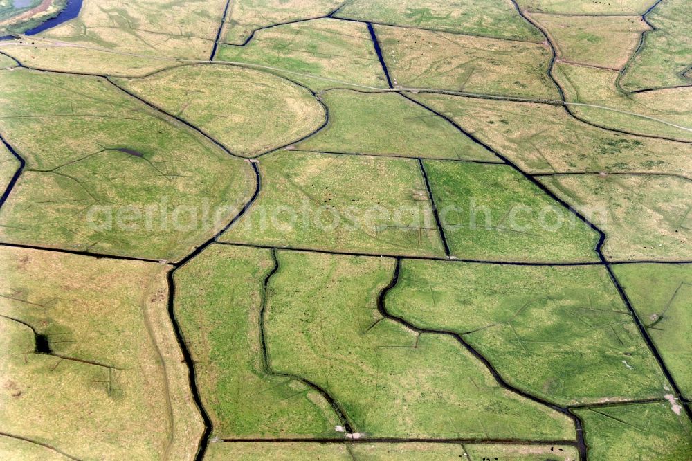 Aerial image Belton - Structures of a field landscape in Belton in England, United Kingdom and River Trent