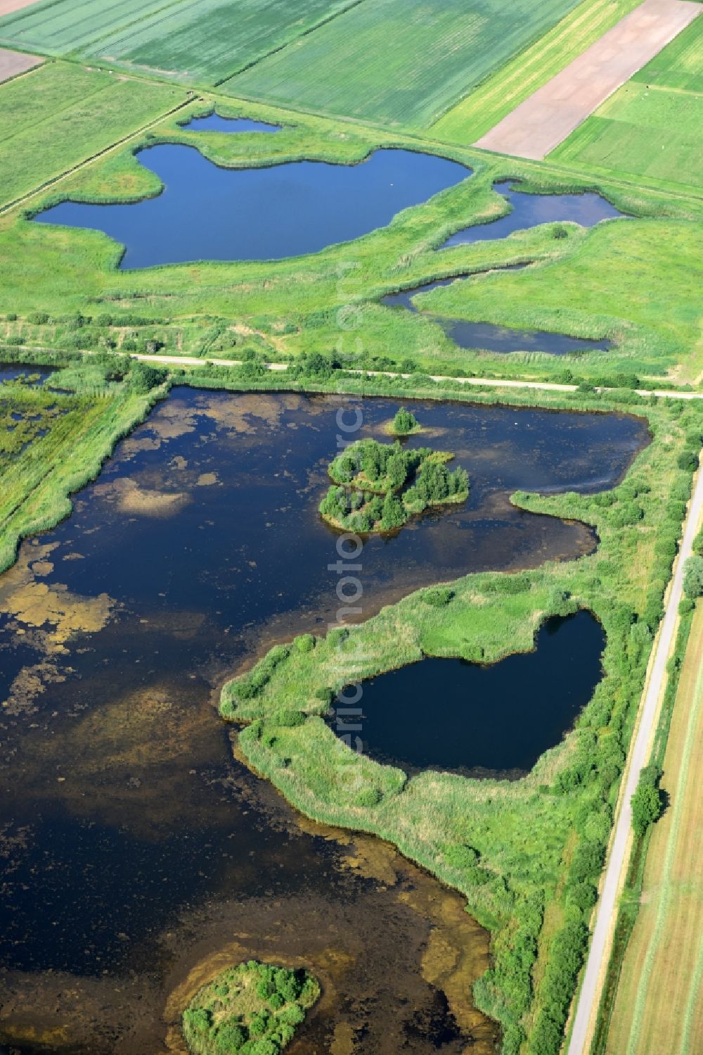 Drage from above - Structures of a field landscape in Drage in the state Lower Saxony