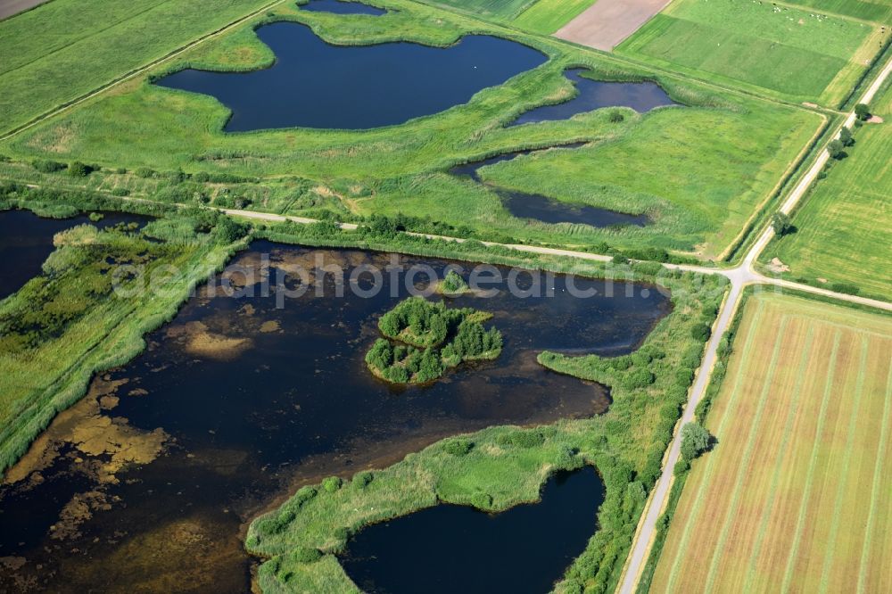 Drage from above - Structures of a field landscape in Drage in the state Lower Saxony