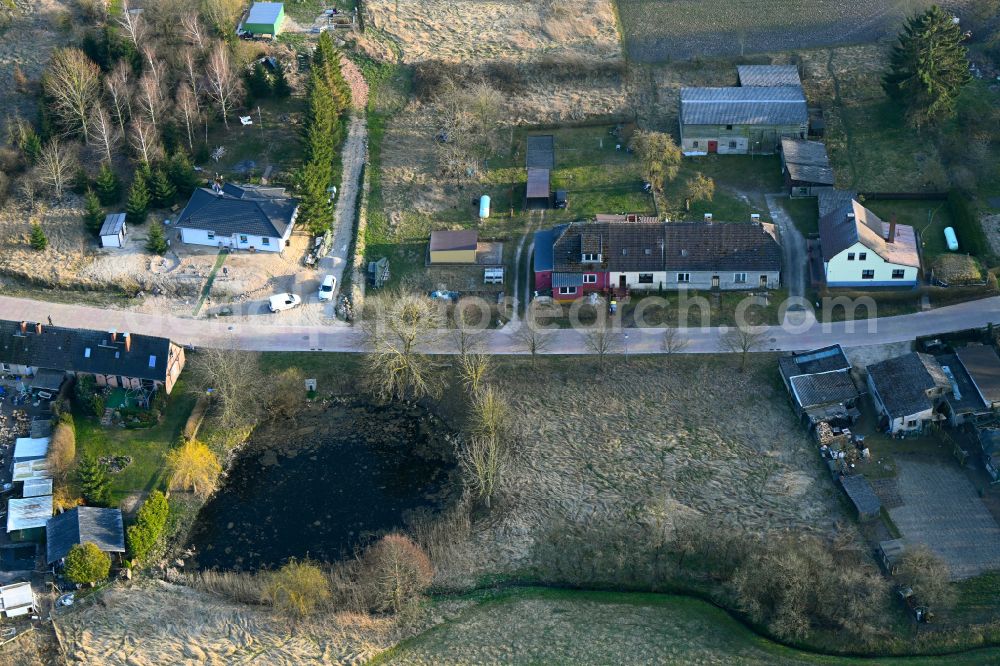 Aerial photograph Groß Daberkow - Structures of a field landscape on street Zum Pastorhaus in Gross Daberkow in the state Mecklenburg - Western Pomerania, Germany