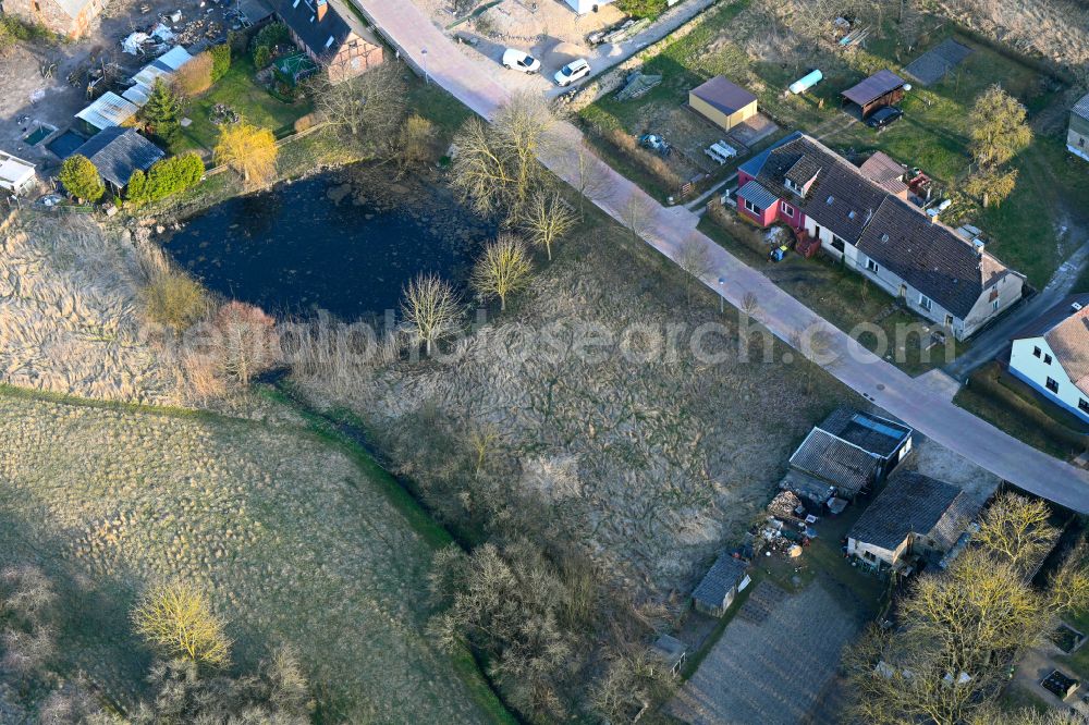 Aerial photograph Groß Daberkow - Structures of a field landscape on street Zum Pastorhaus in Gross Daberkow in the state Mecklenburg - Western Pomerania, Germany