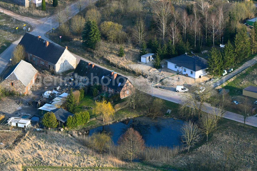 Aerial image Groß Daberkow - Structures of a field landscape on street Zum Pastorhaus in Gross Daberkow in the state Mecklenburg - Western Pomerania, Germany