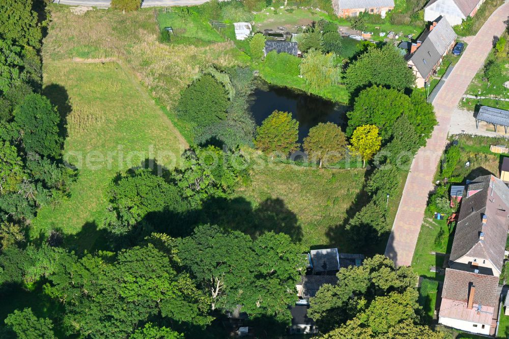 Aerial image Groß Daberkow - Structures of a field landscape on street Zum Pastorhaus in Gross Daberkow in the state Mecklenburg - Western Pomerania, Germany