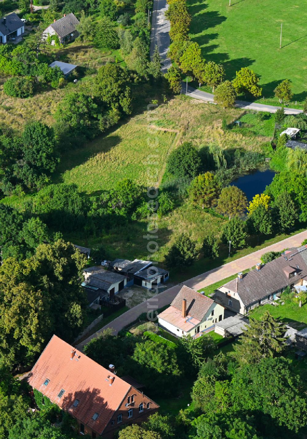 Aerial photograph Groß Daberkow - Structures of a field landscape on street Zum Pastorhaus in Gross Daberkow in the state Mecklenburg - Western Pomerania, Germany