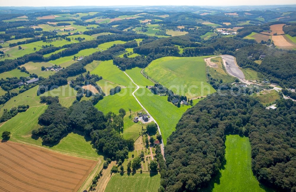 Aerial image Hattingen - Structures of a field landscape in Hattingen in the state North Rhine-Westphalia