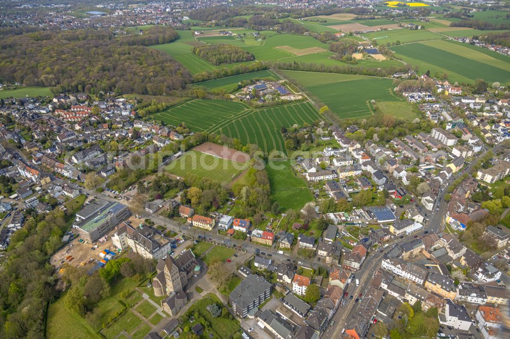 Aerial image Hiltrop - Structures of a field landscape in Hiltrop at Ruhrgebiet in the state North Rhine-Westphalia, Germany