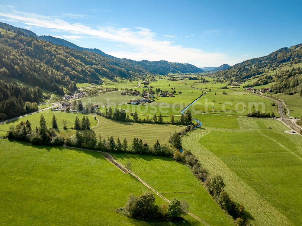 Aerial photograph Konstanzer - Structures of a field landscape in Konstanzer Allgaeu in the state Bavaria, Germany