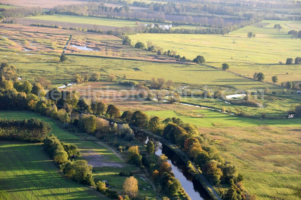 Krewelin from the bird's eye view: Structures of a field landscape in Krewelin in the state Brandenburg, Germany