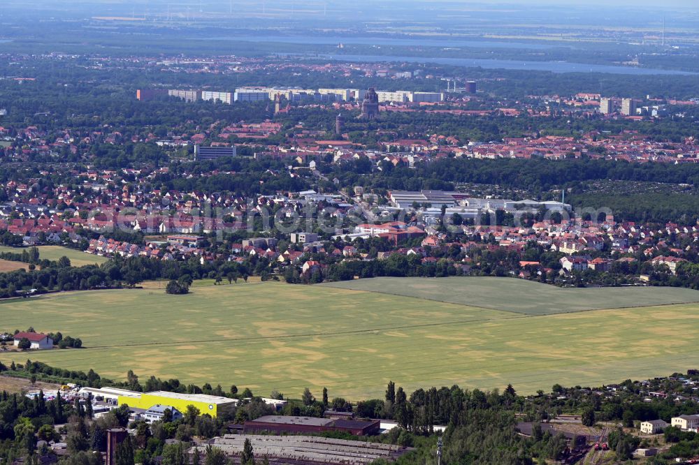 Aerial image Leipzig - Structures of a field landscape in the district Zweinaundorf in Leipzig in the state Saxony, Germany