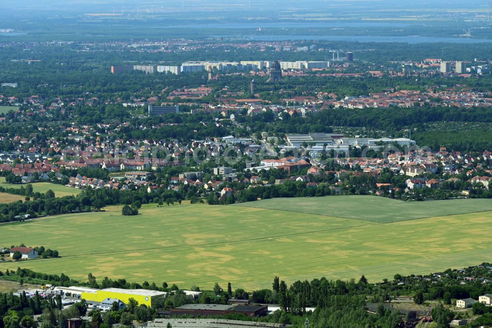 Aerial photograph Leipzig - Structures of a field landscape in the district Zweinaundorf in Leipzig in the state Saxony, Germany