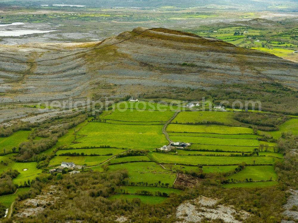 Mullaghmore Burren County from above - Structures of a field landscape in Mullaghmore Burren County in Clare, Ireland