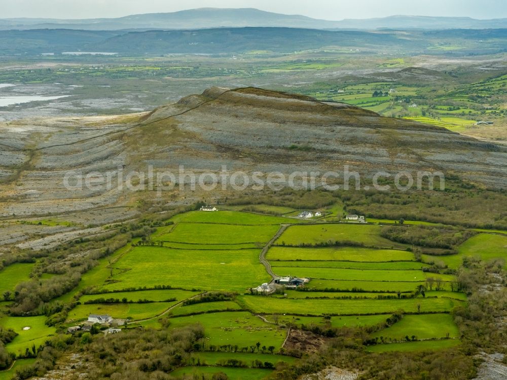 Mullaghmore Burren County from the bird's eye view: Structures of a field landscape in Mullaghmore Burren County in Clare, Ireland