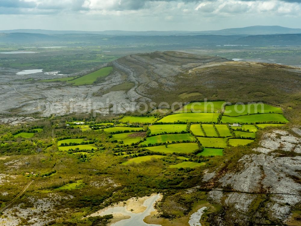 Mullaghmore Burren County from above - Structures of a field landscape in Mullaghmore Burren County in Clare, Ireland