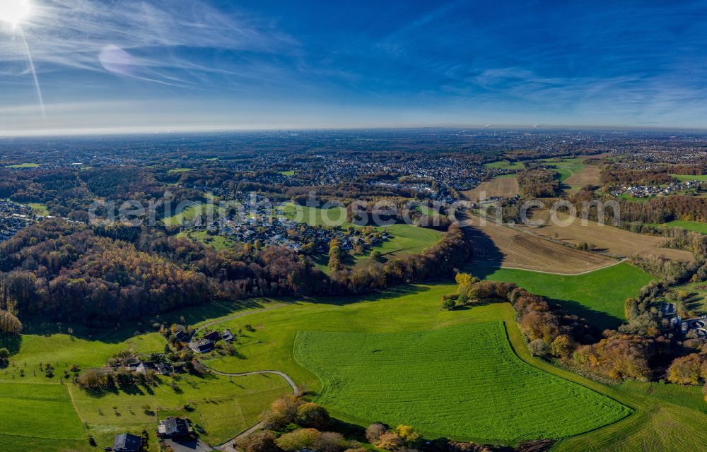 Odenthal from above - Structures of a field landscape in Odenthal in the state North Rhine-Westphalia, Germany