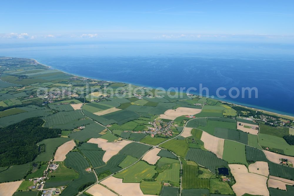 Aerial image Panker - Structures of a field landscape at the Baltic Sea in Panker in the state Schleswig-Holstein