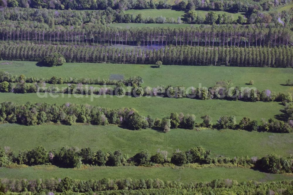 Saillans from the bird's eye view: Structures of a field landscape in Saillans in Aquitaine Limousin Poitou-Charentes, France