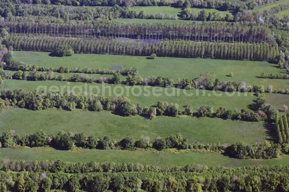 Aerial image Saillans - Structures of a field landscape in Saillans in Aquitaine Limousin Poitou-Charentes, France