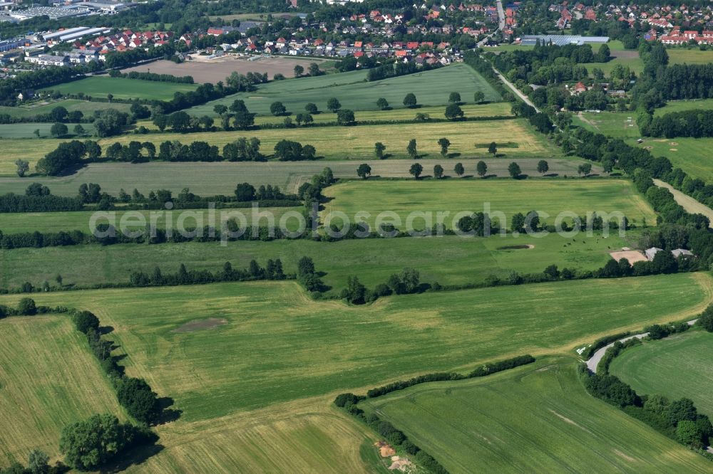 Sankt Jürgen from above - Structures of a field landscape in Sankt Juergen in the state Schleswig-Holstein