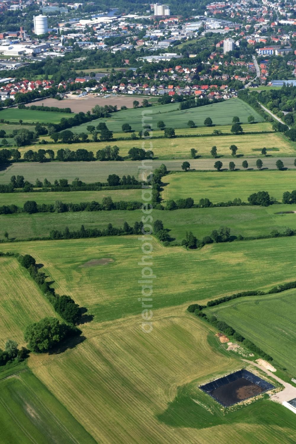 Sankt Jürgen from the bird's eye view: Structures of a field landscape in Sankt Juergen in the state Schleswig-Holstein