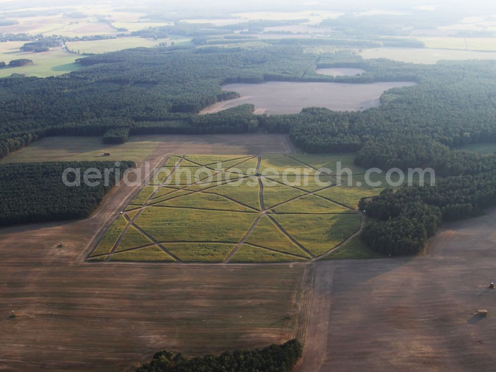 Aerial photograph Sarnow - Structures of a field landscape in Sarnow in the state Brandenburg