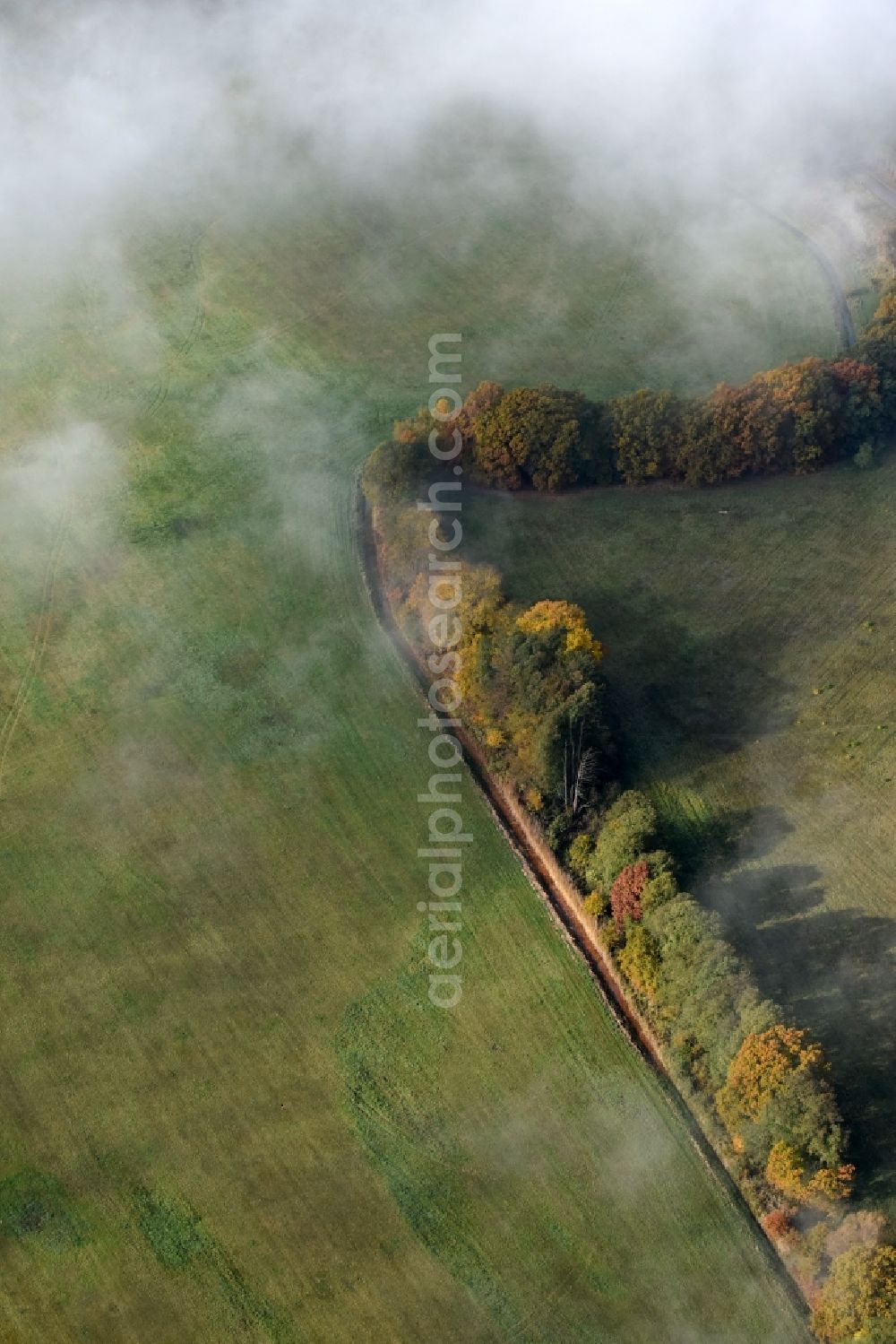 Aerial photograph Spreenhagen - Structures of a field landscape in Spreenhagen in the state Brandenburg